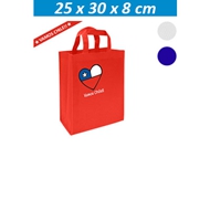 Vamos Chile Bolsa Mediana
CÓDIGO: CCE33
Vamos chilenos !!! A alentar a la roja de todos. Bolsa Ecológica "Mediana", en tela TNT, 100% reciclable y reutilizable. Cuenta con 2 asas de 30 cm. c/u aprox. Incluye impresión "Vamos Chile" a 3 colores en el frente.
• Tamaño: 25 x 30 x 8 cm.
• Colores: Blanco (01), Azul Rey (02), Rojo (03).
• Impresión: Serigrafía.