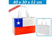 Bolsa Eco Bandera Shopping
CÓDIGO: CCE55
Bolsa Ecológica "Bandera Shopping" en tela TNT, 100% reciclable y reutilizable. Incluye gráfica termolaminada de Bandera chilena por el anverso y por el reverso es 100% blanca, ideal para impresión de logo. Cuenta con 2 asas de 60cm. c/u aprox.
• Tamaño: 30 x 40 x 12 cm.
• Impresión: Serigrafía.