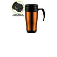 Mug Térmico Encobrizado
CÓDIGO: CCM5
Mug térmico de doble pared aislante con tapa rosca con seguro antivuelco y dosificador. Interior y tapa de PVC negro y exterior de acero inoxidable con cobertura color cobre.
• Capacidad: 450 cc.
• Medidas: 12 x 17 cm / Ø superior 8 cm.
• Color: Encobrizado (44).
• Impresión en: Serigrafía.