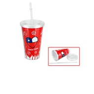 Vaso Vamos Chile
CÓDIGO: CCQ3
Vamos chilenos!!! A alentar a la roja. Mug vaso plástico transparente con gráfica interior "Vamos Chile". Incluye tapa rosca y bombilla.
• Tamaño: Ø 10 x 15.8 cm.
• Capacidad: 455 cc aprox.
• Imprimir en: Serigrafía. Sólo sobre la superficie plástica exterior.
• Precaución: No es térmico, no calentar en horno ni microondas, no exponer a altas temperaturas.