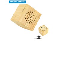 USB Parlante de Bamboo
CÓDIGO: CCB50
Parlante 100% de madera de Bamboo, con conector USB y Jack 3.5mm.
• Tamaño: 5.7 x 5.7 x 5.7 cm.
• Colores: Madera (12).
• Impresión en: Serigrafía o Grabado Láser.