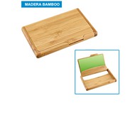 Tarjetero de Bamboo
CÓDIGO: CCB80
Porta-Tarjetas de Visita de sobremesa 100% madera Bamboo.
• Tamaño: 10.8 x 7 x 1.2 cm.
• Colores: Madera (12).
• Impresión en: Serigrafía, Grabado Láser.
