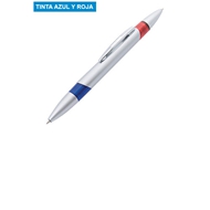 Bolígrafo Dual Arme
CÓDIGO: CCL31
Bolígrafo dual modelo "Arme". Escritura azul por un lado y roja por el otro.
• Tamaño: 14 x Ø 1 cm.
• Peso: 12 grs.
• Colores: Plata (00).
• Impresión en: Serigrafía.