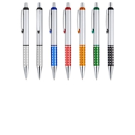 Bolígrafo Andrómeda
CÓDIGO: CCL49 	
Bolígrafo Promocional "Andrómeda". Escritura Azul.
• Colores: Plata (00), Azul (02), Rojo (03), Naranjo (04), Verde (06), Negro (08).
Impresión en: Serigrafía