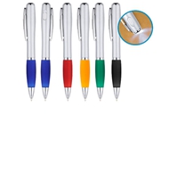 Bolígrafo con Linterna LED
CÓDIGO: CCL58
Bolígrafo plástico con linterna LED. Escritura Azul.
• Colores: Azul (02), Rojo (03), Naranjo (04), Verde (06), Negro (08).
Impresión en: Serigrafía