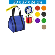 Bolso Eco Cooler Grande
CÓDIGO: CCE24
Eco "Cooler Grande" Bolso con bolsillo delantero. Tela exterior TNT 80grs. 100% reciclable y reutilizable. Tela interior PVC metalizado aislante.
• Tamaño: 33 x 37 x 24 cm. Bolsillo: 16 x 25 cm.
• Colores: Azul Rey (02), Rojo (03), Naranjo (04), Amarillo (05), Negro (08), Morado (25), Verde Pistacho (45), Café Claro (55).
• Sugerencia Logo: Serigrafía.