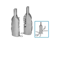 Herramienta para Vinos
CÓDIGO: CCW1 	
Herramienta para vinos multifunción de acero inoxidable con forma de botella Incluye descorchador, destapador, lupa, cuchillo, abresellos y argolla.
• Tamaño: 10 x 2.5 x 1.5 cm.
• Sugerencia de Impresión: Serigrafía - Pantógrafo - Grabado Láser.