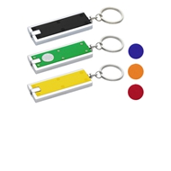 Llavero-Linterna Clásico
CÓDIGO: CCK26 	
Llavero-Linterna "Clásico" de 1 LED, con cuerpo plástico frozen y botón pulsador plateado. Presentación en cajita plateada.
• Tamaño: Linterna 6 x 2.4 x 0.6 cm, Cajita 2.8 x 7.5 x 1.5 cm.

• Pilas: Usa 2 pilas tipo botón (incluidas).
• Colores: Azul (02), Rojo (03), Naranjo (04), Amarillo (05), Verde (06), Negro (08).
• Sugerencia de Impresión: Serigrafía o Tampografía.