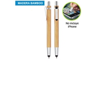 Bolígrafo Bamboo
CÓDIGO: CCB43 	
Bolígrafo de Madera de Bambú, con clip metálico. Escritura azul.
• Tamaño: 13.3 x Ø 1.1 cm.
• Peso: 5.1 grs.
• Colores: Madera (12).
• Impresión en: Serigrafía, Grabado Láser.