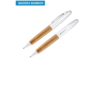 Deluxe Bolígrafo Bamboo/Metal
CÓDIGO: CCB45 	
Deluxe Bolígrafo Ejecutivo de Madera de Bamboo con cuerpo superior y clip metálicos satinados, tinta azul.
• Tamaño: 13.5 x Ø 1.1 cm.
• Colores: Madera (12).
• Impresión en: Serigrafía, Grabado Láser.