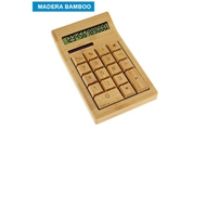 Calculadora de Bamboo
CÓDIGO: CCB55 	
Calculadora solar de sobremesa 100% de madera de Bamboo. Visor levantado 12 dígitos.
• Tamaño: 9.5 x 16 x 1.8 cm.
• Colores: Madera (12).
• Impresión en: Serigrafía, Grabado Láser.