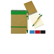 Libreta Ecológica
CÓDIGO: CCN6 	
Libreta Ecológica con tapas de cartón reciclado, 50 hojas interiores blancas (croqueras). Incluye cierre elasticado de color y bolígrafo ecológico al tono.
• Tamaño: 9 x 14 x 0.6 cm.
• Colores: Natural/Azul (02), Natural/Rojo (03), Natural/Verde (06), Natural/Negro (08)
• Impresión en: Serigrafía.