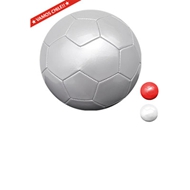 Balón de Fútbol Nº5
CÓDIGO: CCD41 	
Balón de Fútbol Nº5 de cuero sintético PVC 2.0mm de grosor, 32 paneles hexagonales (2 pares de paneles fusionados para logos horizontales de mayor tamaño), 2 capas, costuras a máquina, cámara de aire de goma. Incluye aguja infladora.
• Tamaño: Ø 22 cm. aprox.
• Colores: Plata (00), Blanco (01), Rojo (03).
• Sugerencia de Inflado: Antes de introducir la aguja infladora en la válvula negra, 
se sugiere separar manualmente el balón desinflado, para evitar que se dañe la 
membrana interior que retiene el aire dentro del balón.
• Impresión en: Serigrafía, Cama Plana (Digital).