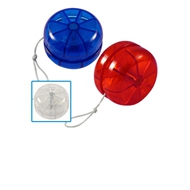 Yo-yo Plástico Traslúcido
CÓDIGO: CCJ14 	
Yo-yo Plástico Traslúcido.
• Tamaño: Ø 5.2 x 3.5 cm.
• Colores: Transparente (00), Azul Traslúcido (02), Rojo Traslúcido (03).
• Impresión en: Serigrafía.