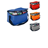 Cooler
CÓDIGO: CCG1 	
Cooler para 6 latas de bebidas o cervezas. Tela exterior 420D/PVC Poliéster. Tela interior PVC metalizado aislante.
• Tamaño: 22 x 15 x 15 cm.
• Colores: Azul Rey (02), Rojo (03), Naranjo (04), Gris (07).
• Impresión en: Serigrafía.